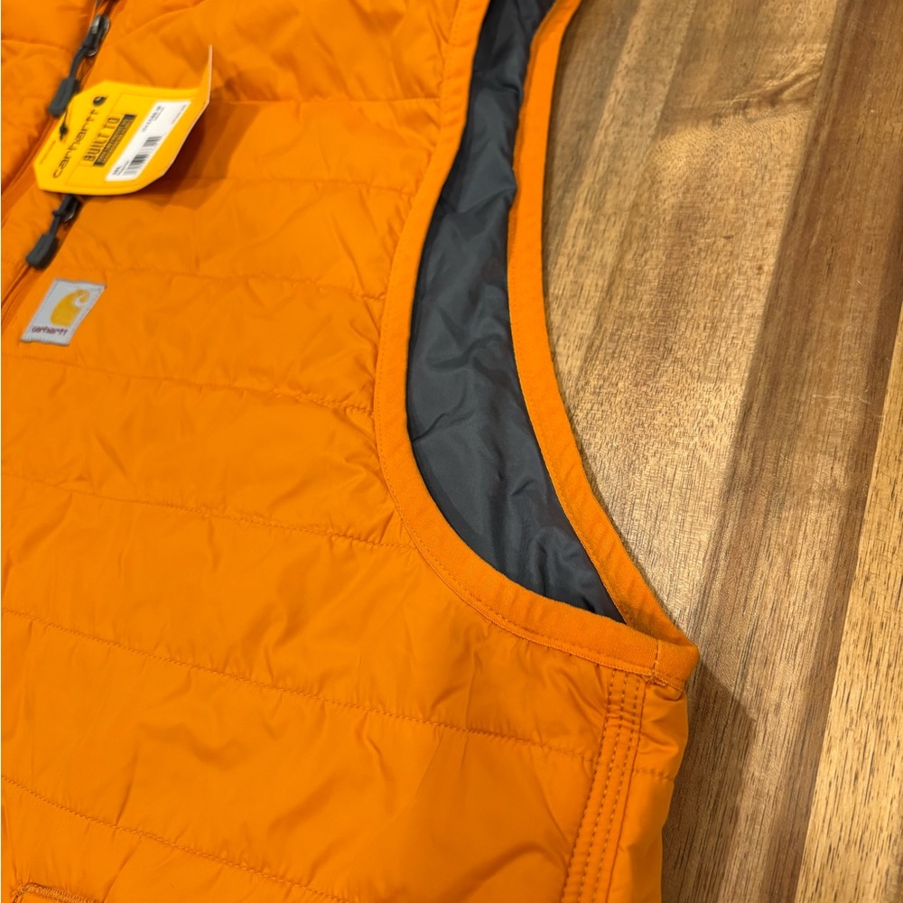NWT Carhartt Rain Defender Insulated Vest Orange 3XL Relaxed Fit Workwear - Picture 6 of 14